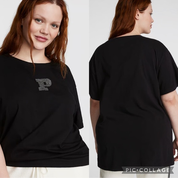 PINK OVERSIZED SHORT-SLEEVE CAMPUS T-SHIRT - Picture 1 of 1